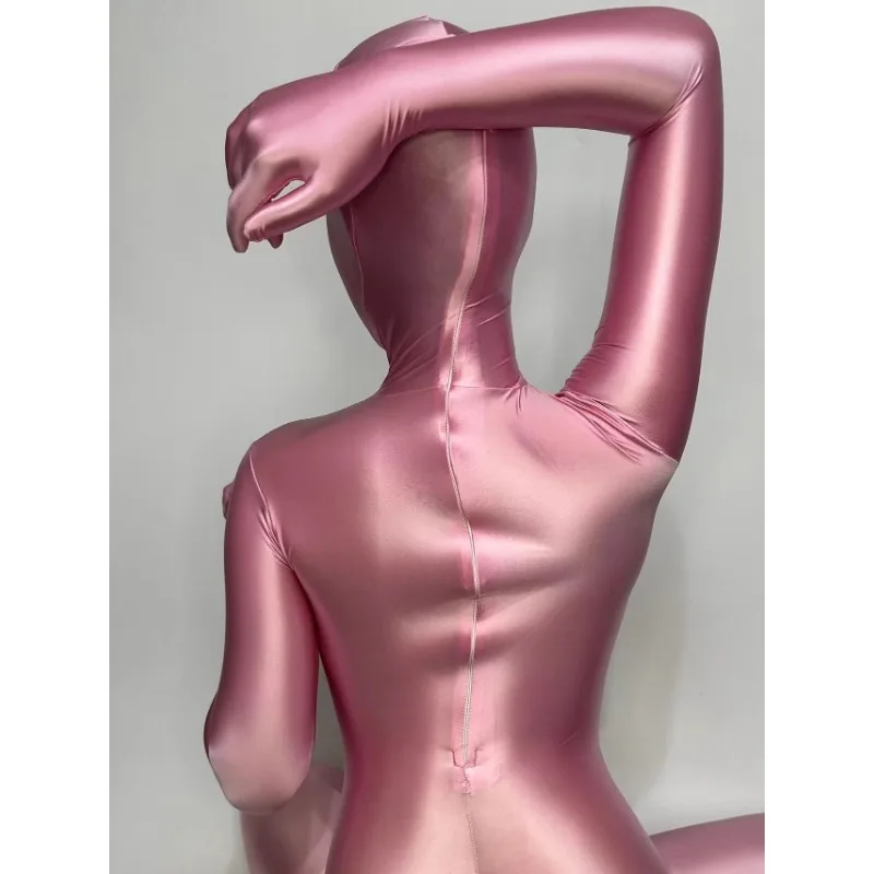 Zentai Clothing Brand New Pink Super Silky Elastic Tights One-piece All-inclusive Gymnastics Clothing Stage Performance Cos