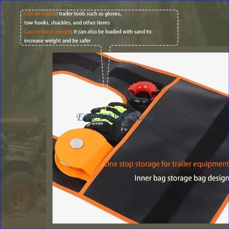 

124B Winch Damper Safety Blanket with Reflective Strips Line Dampener Blanket Off-Road Car Truck Road Recovery Weight Dampener