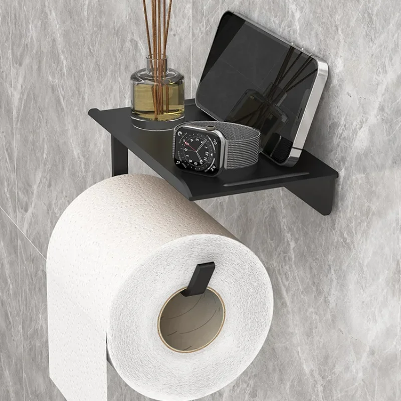 Kein Stanzen, Toilettenpapierrollenhalter, selbstklebend, für Badezimmer, Seidenpapierhalter, Kunststoff, einfache Installation, Papierrollenhalter