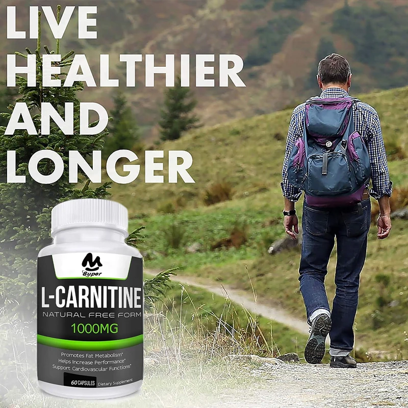 Super Strength L-Carnitine - 60 Capsules - 1000 mg Per Serving - Boosts Metabolism, Boosts Performance