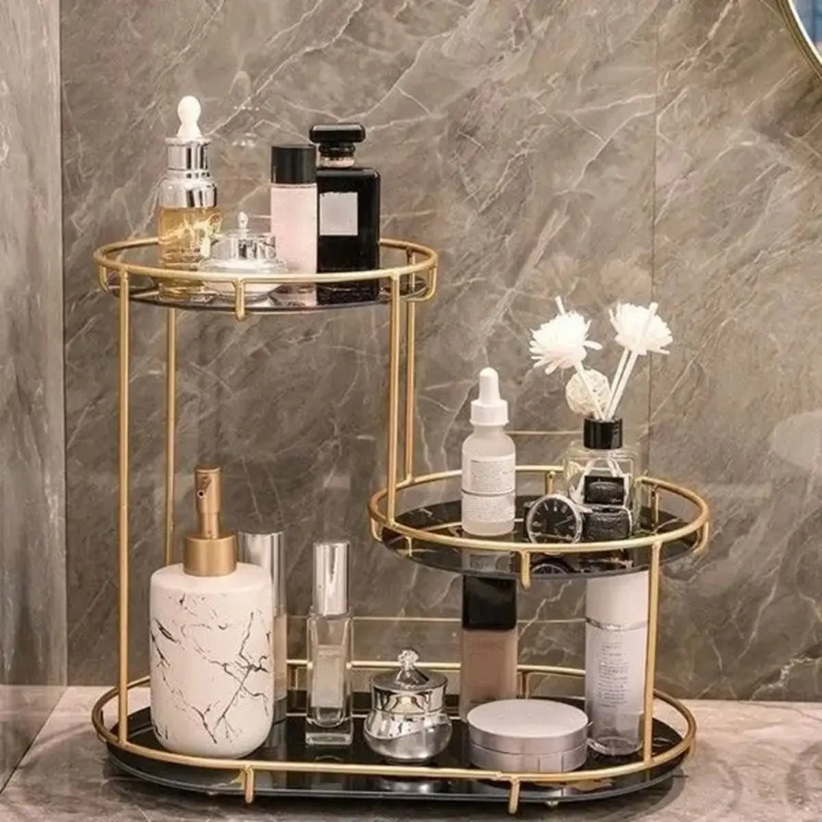 

Роскошная железная художественная УФ-доска, стеллаж для хранения косметики, органайзер для макияжа, полка для туалетного столика, железная клетка для ванной комнаты, держатель для птиц A