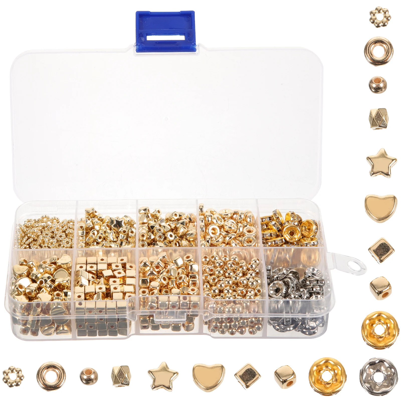 

1240Pcs Spacer Beads DIY Loose Beads for Necklace Bracelet Jewelry Making Accessories Craft Supplies Beading Kits