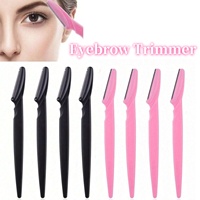 Colorful Single Blade Eyebrow Trimmers Portable Face Body Hair Safety Razor Stainless Steel Eyebrow Grooming Shaver with Cover