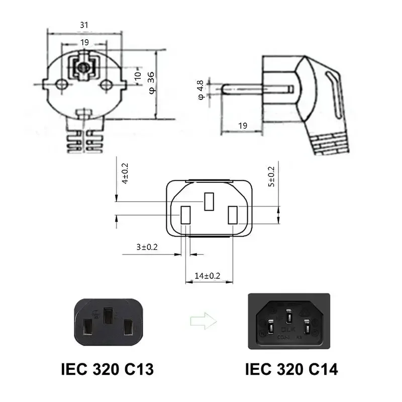 EU Plug Power Supply Cable IEC320 C13 1.2/1.5/2/3/5m AC Power Extension Cord For Dell Computer Monitor HP Printer Projector UPS