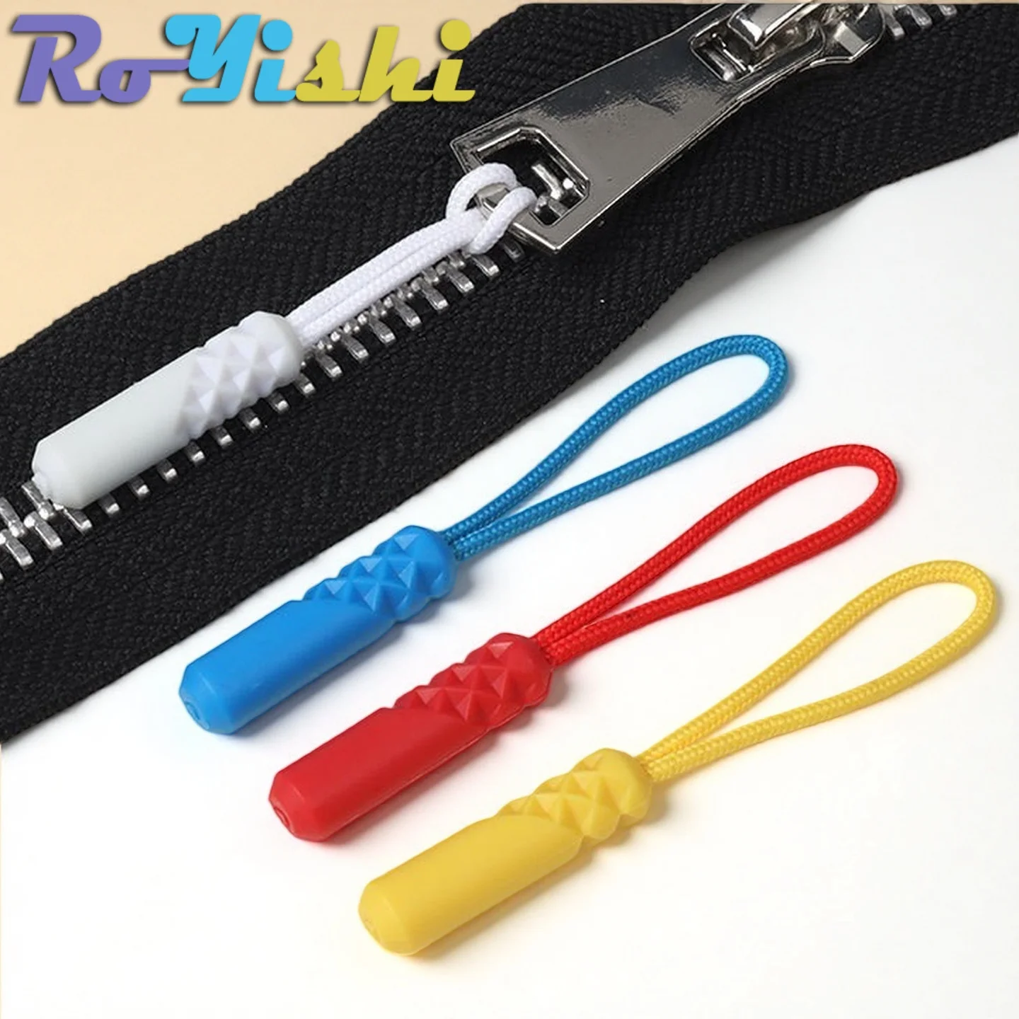 10-100pcs Zippers Pull Puller End Fit Rope Tag Replacement Clip Broken Buckle Fixer Suitcase Tent Backpack Zipper Cord