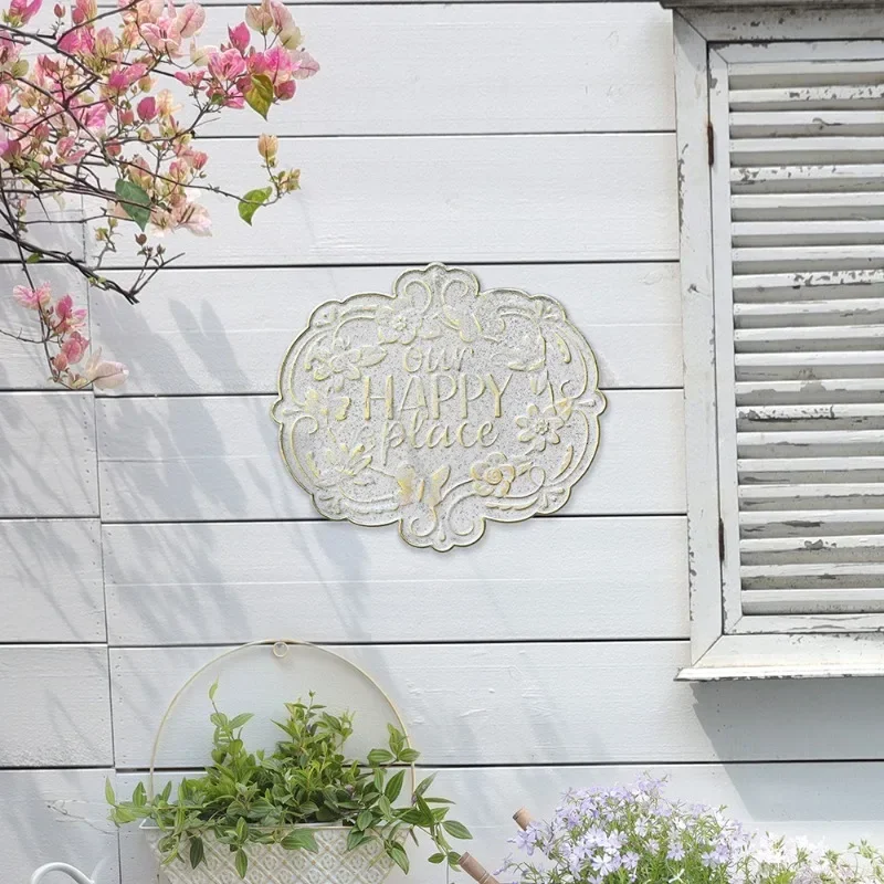Wrought iron decoration listing wall decoration old retro garden balcony welcome door sign retro wrought iron door sign