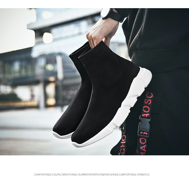 2025, schwarze High-Top-Sneaker für Herren und Damen, klassische Designer-Strick-Freizeit-Sneaker für Herren, modische, bequeme Slip-on-Sportschuhe für Damen – Detail 11