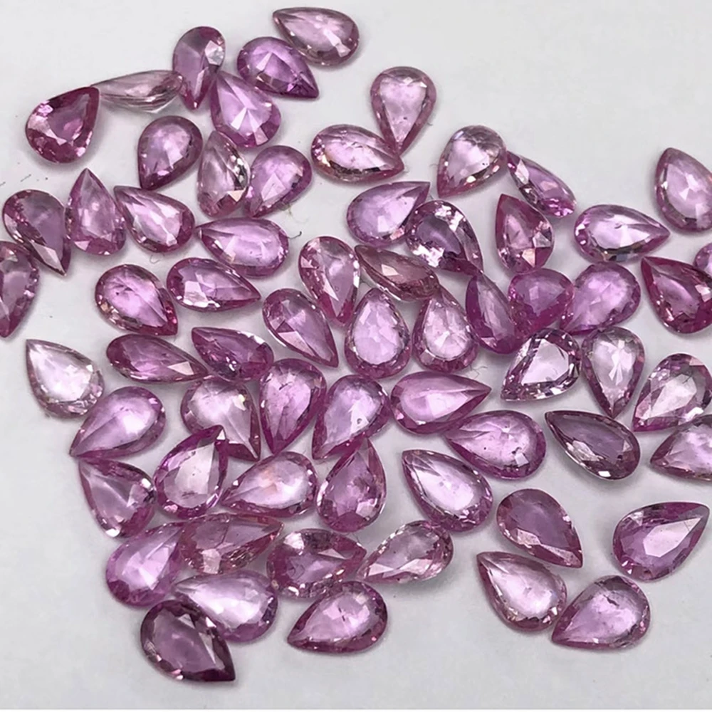 

1ct/Lot 2x4-3x5mm Natural Pear Cut Pink Sapphire Gemstone