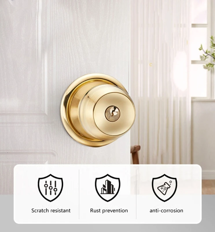 Adjustable Latches Keyed Entry Door Knob Reversible Door Knob for Homes & Office Drop shipping