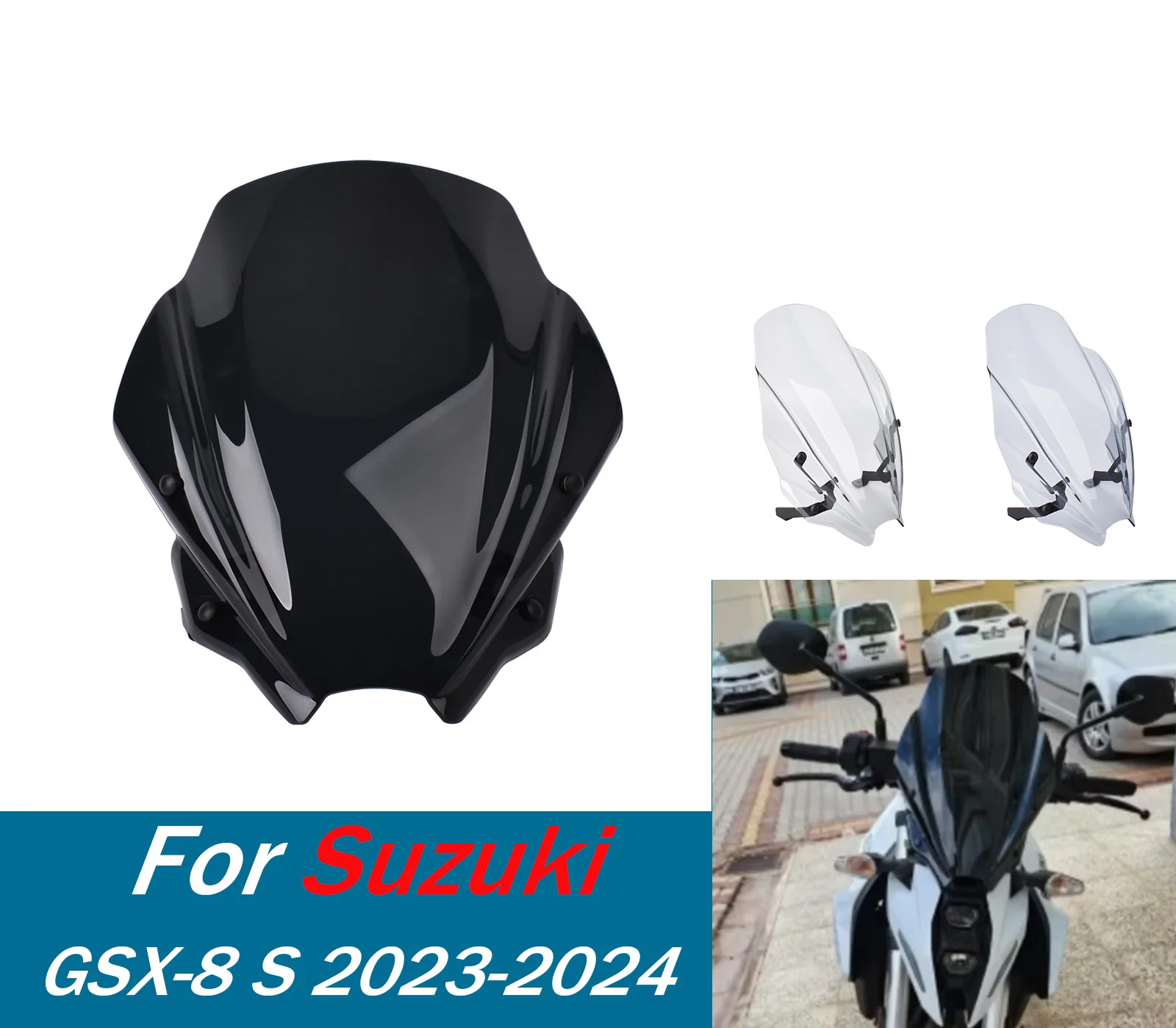 

Motorcycle Windshield Windscreen For Suzuki GSX-8S GSX 8S 2023 2024 GSX-8S Air Wind Deflectors Screen Shield Accessories