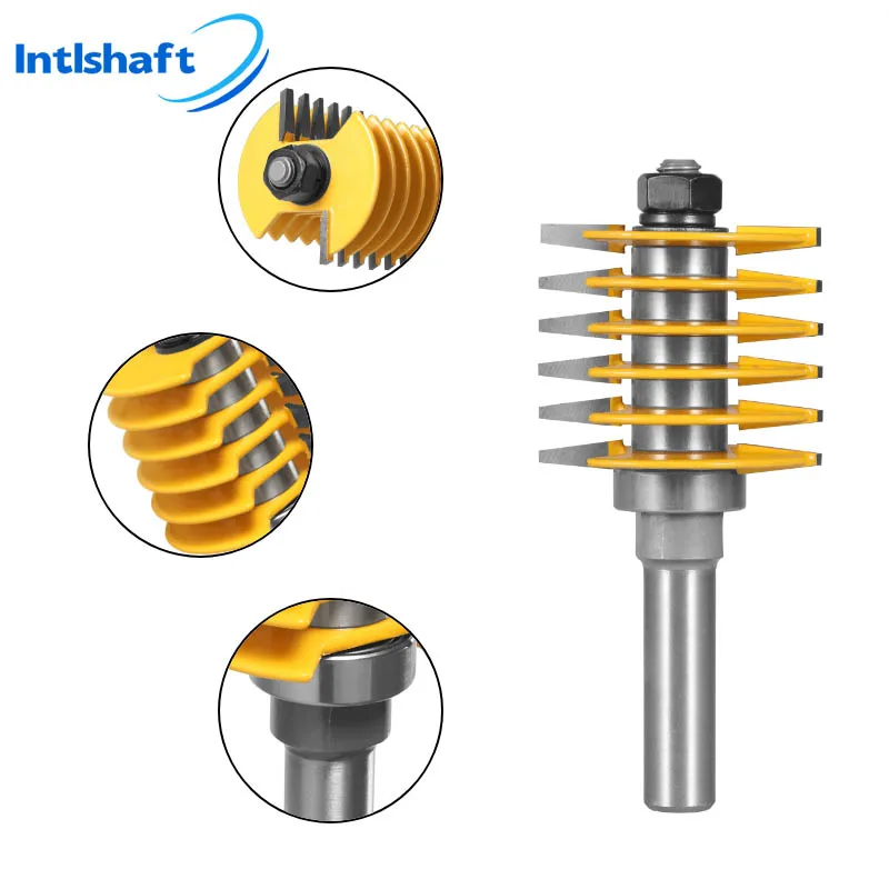 Intlshaft 2 Teeth Adjustable Finger Joint Router Bit Woodworking Milling Cutter For Wood Bit Face Mill End Mill