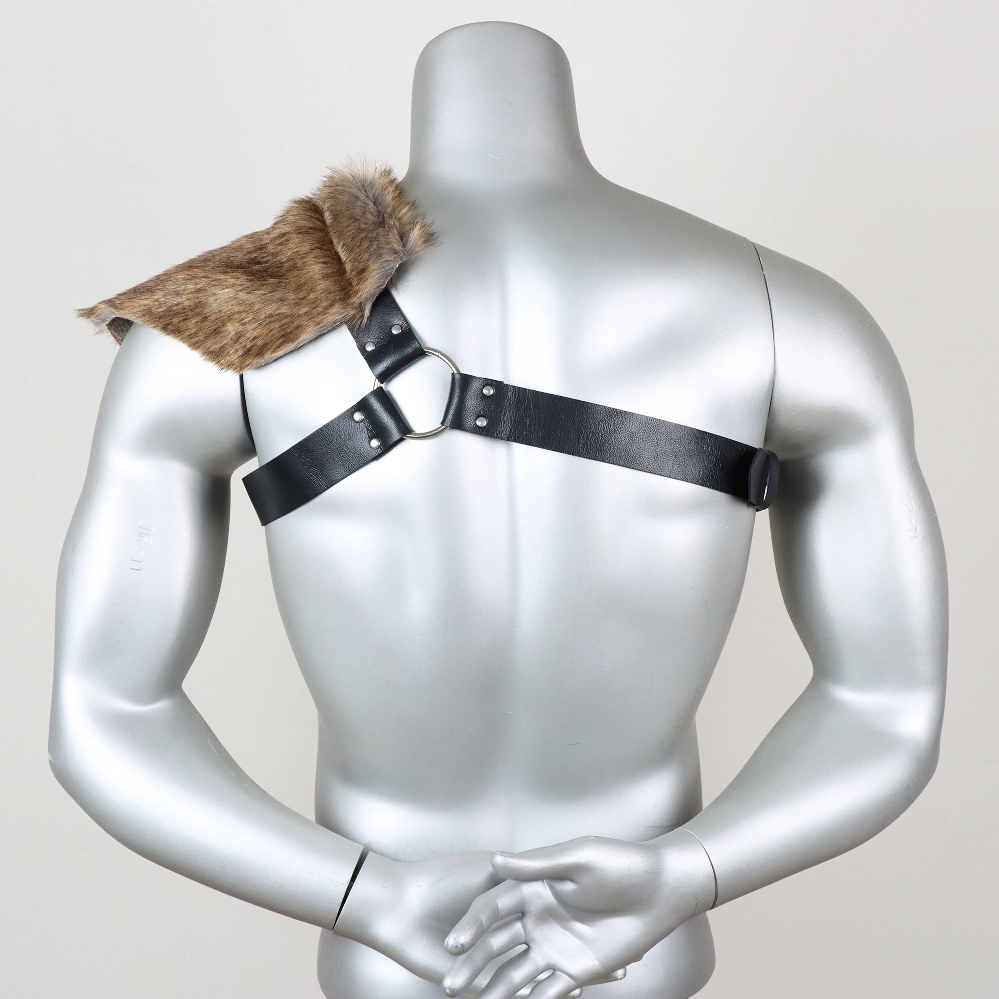 Średniowieczny rycerz do odgrywania ról sztuczne futro Fantasy szeroka torba na pasek ze sztucznej skóry Viking renesansowy kostium pirata akcesoria