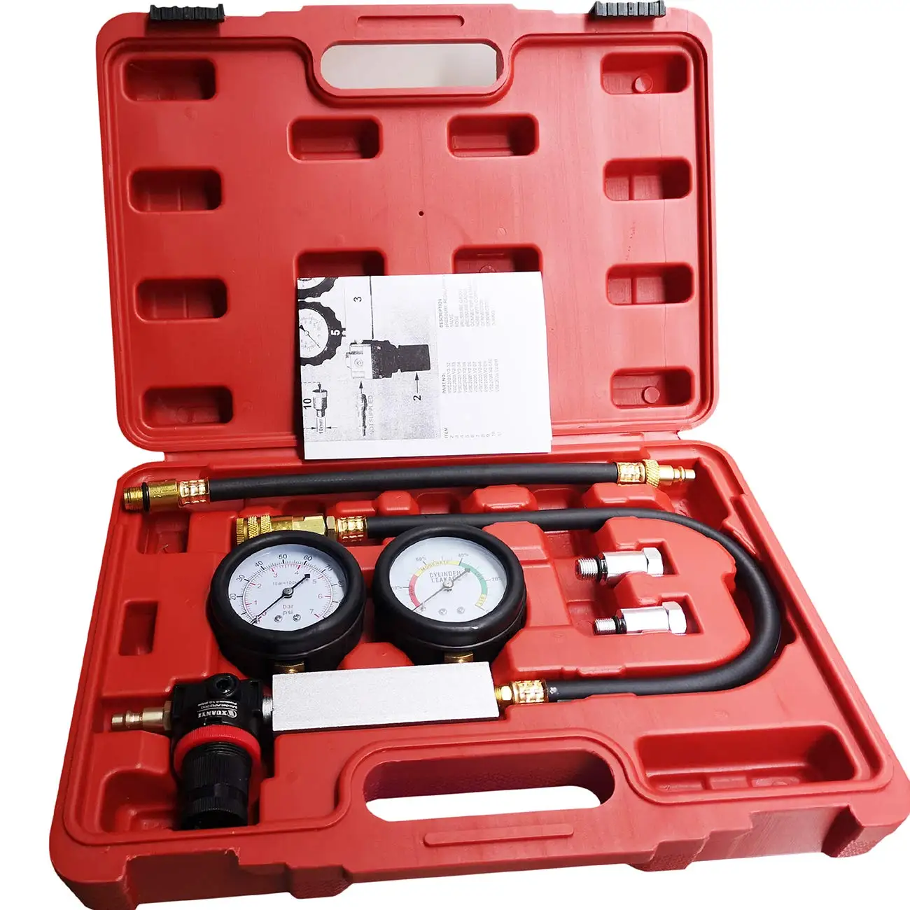 Cylinder Leak Down Tester,Compression Test  - Engine Cylinder Dual Gauge Leakdown Tester  Diagnostics Tool.