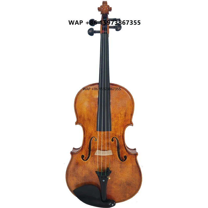 Liang Zhiling Factory's High-End 15.5-Inch Violas Solid Wood Spruce Face Maple Back/Side Ebony Fingerboard Model 06z394 Handmade