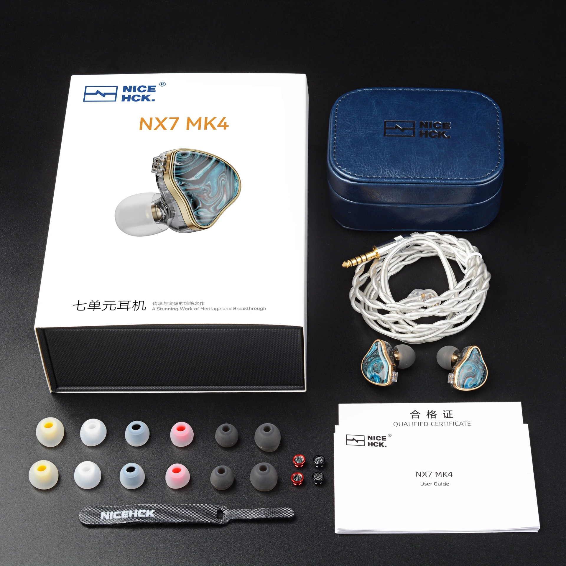 Nicehck nx7mk4 mk4 madeira estabilizada alta fidelidade earbud 7 unidades de driver híbrido audiophile fone com filtros de ajuste substituíveis iem mk3