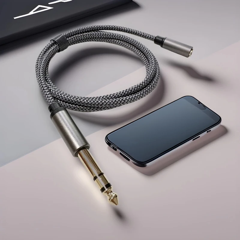 6.35 To 3.5 Headphone Adapter 6.35mm TRS Male To 3.5mm Female Stereo Jack Audio Extension Cable for Amp Guitar Mixer Speaker Etc