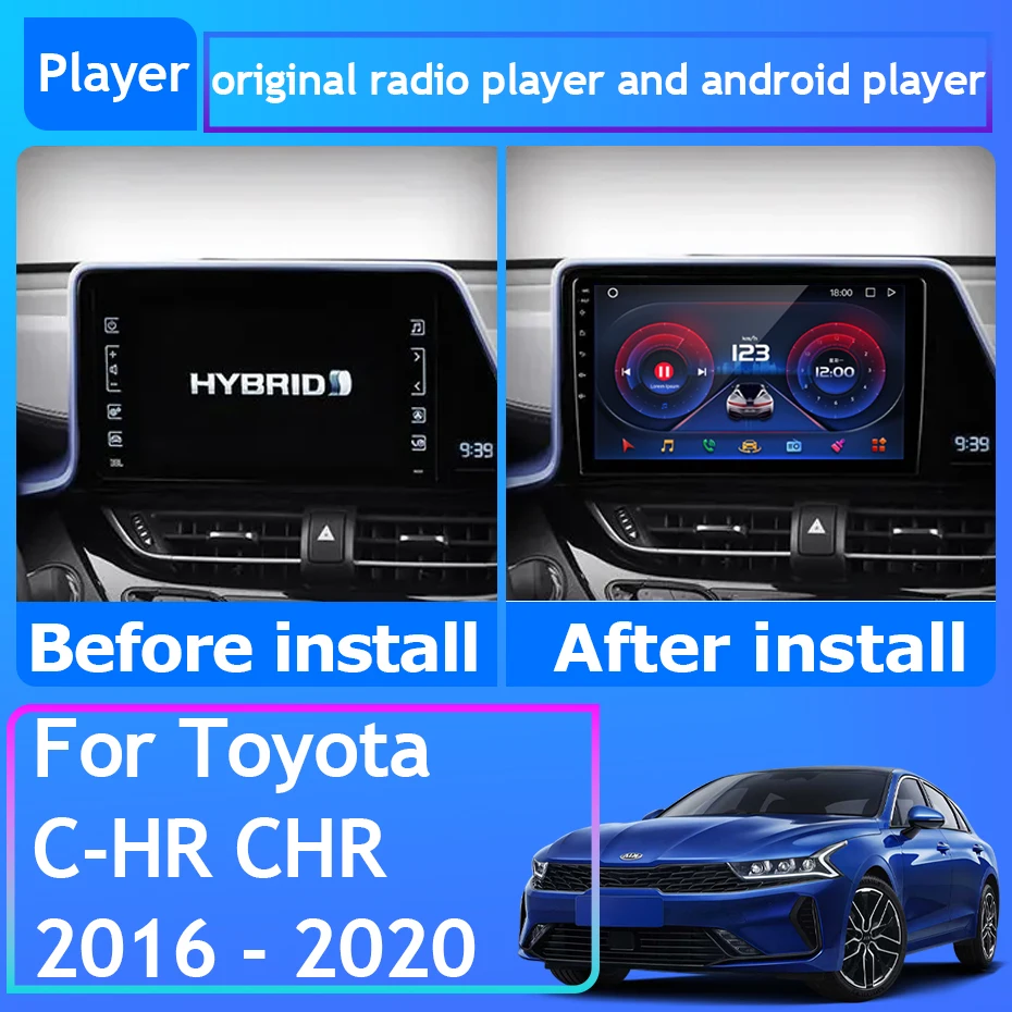 Car Radio Carplay For Toyota C-HR CHR 2016 - 2020 GPS Navigation Multimedia Player Android Auto Screen 4G Wifi Video No 2din DVD