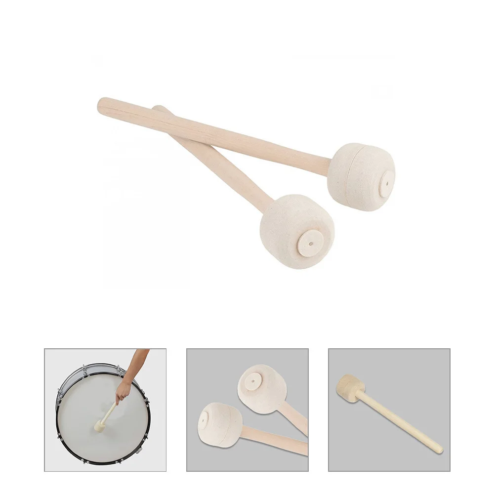 

2 Pcs Felt-head Drum Hammer Percussion Mallets Drumstick Sticks Non-slip Snare Beater