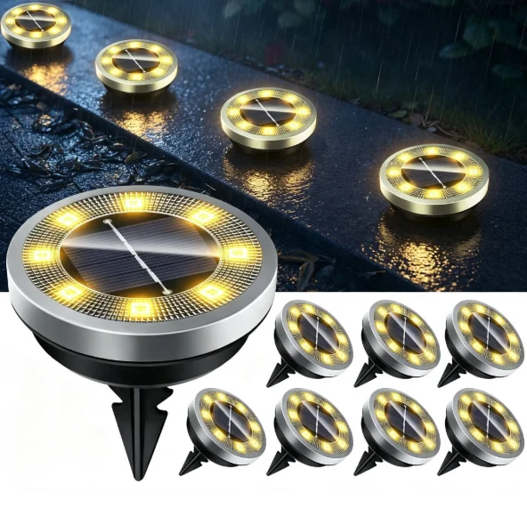 4/8 PCS Waterproof Outdoor Solar Garden Lights, Auto On/Off Solar Landscape Lighting, Solar Powered Pathway Lights for PatioYard