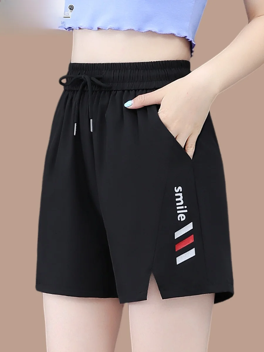 TUCANO Hoge Taille Qui Dry Sport orts Vrouwen Zomer Dunne Wijde Pijpen Broek Casual Loose Fit Polyester Vezel Hoge Taille orts