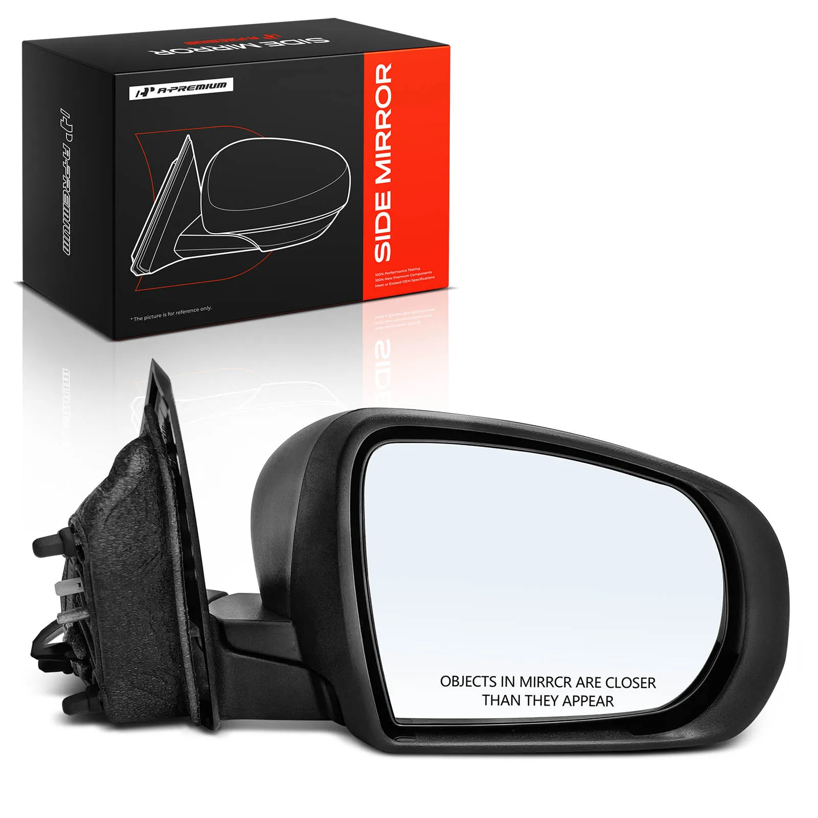 A-Premium Passenger Side Power Door Mirror for Jeep Cherokee 2014 2015 2016 2017 2018 Manual Folding Black