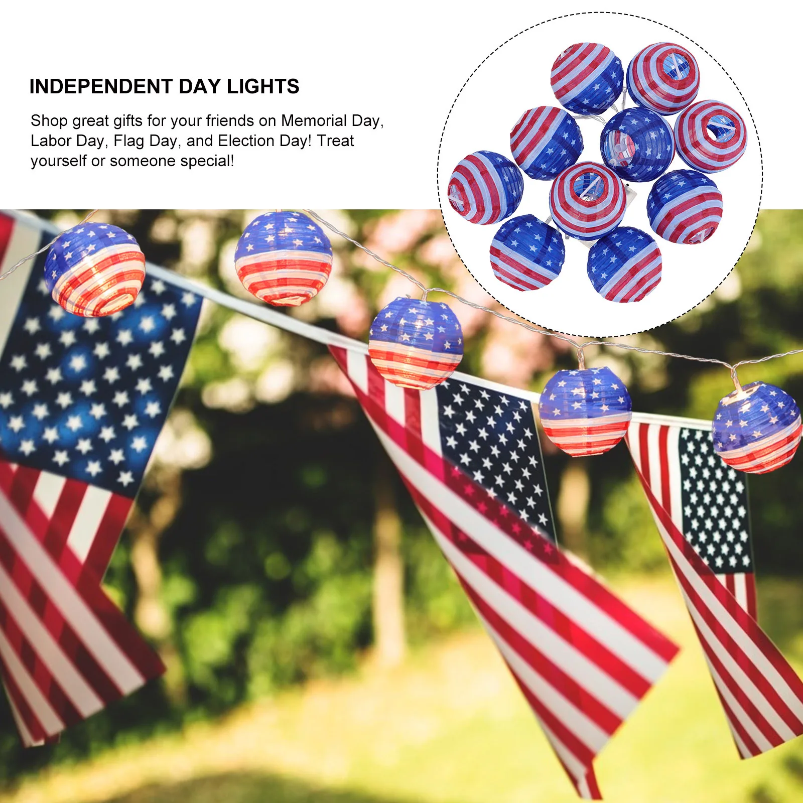 

1 шт. Светодиодная лампа с американским флагом, стильная пластиковая декоративная гирлянда для празднования Дня ветеранов, эффектные светильники для вечеринок