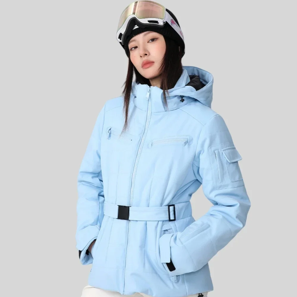 Skiing Jacket Women Cotton Elasticity Snowfield Slim Clothes Winter New Waterproof Breathable Ski Coat Thick Warm Snowboard Tops