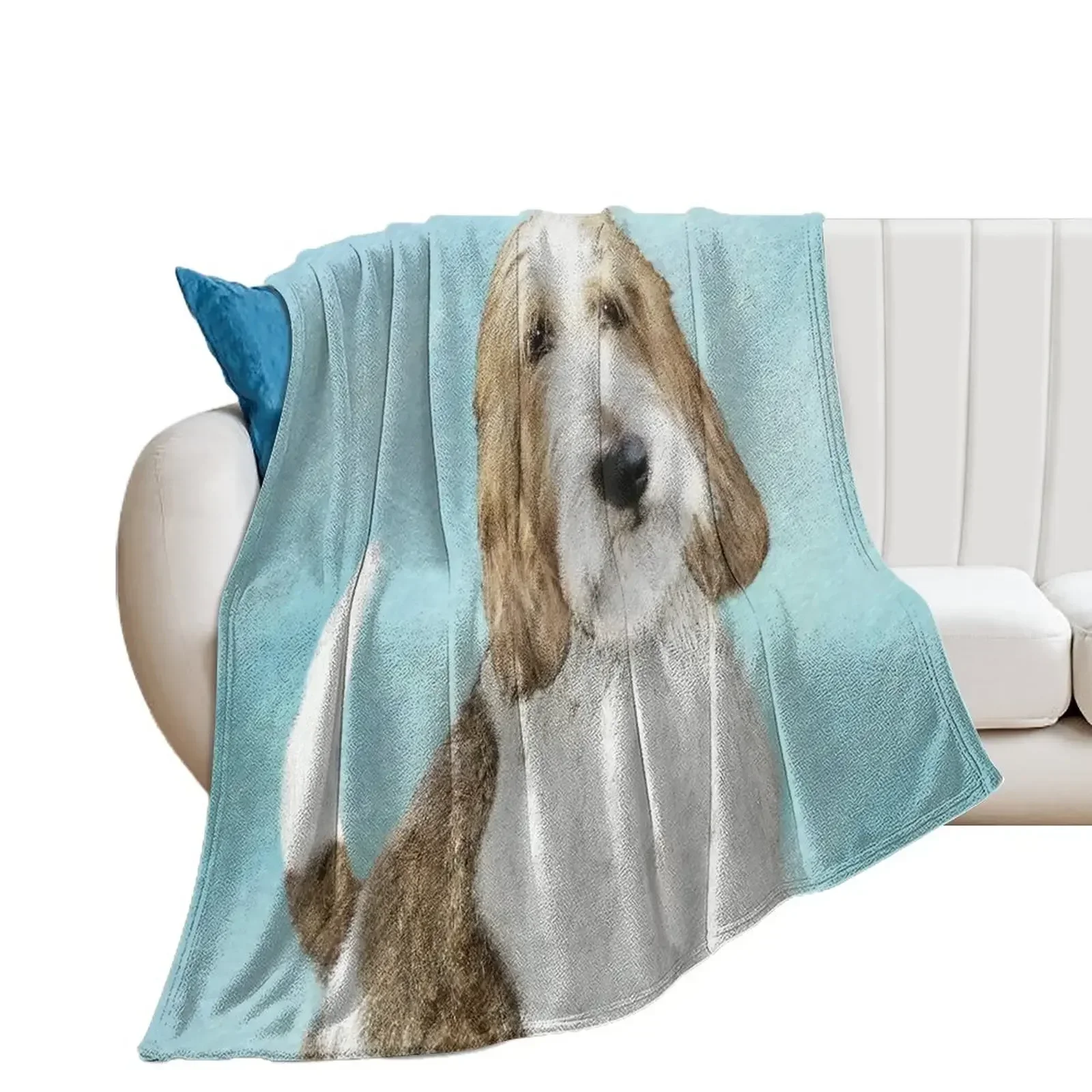 

Grand Basset Griffon Vendeen - Original Dog Art Throw Blanket Travel Softest Summer Plaid Blankets