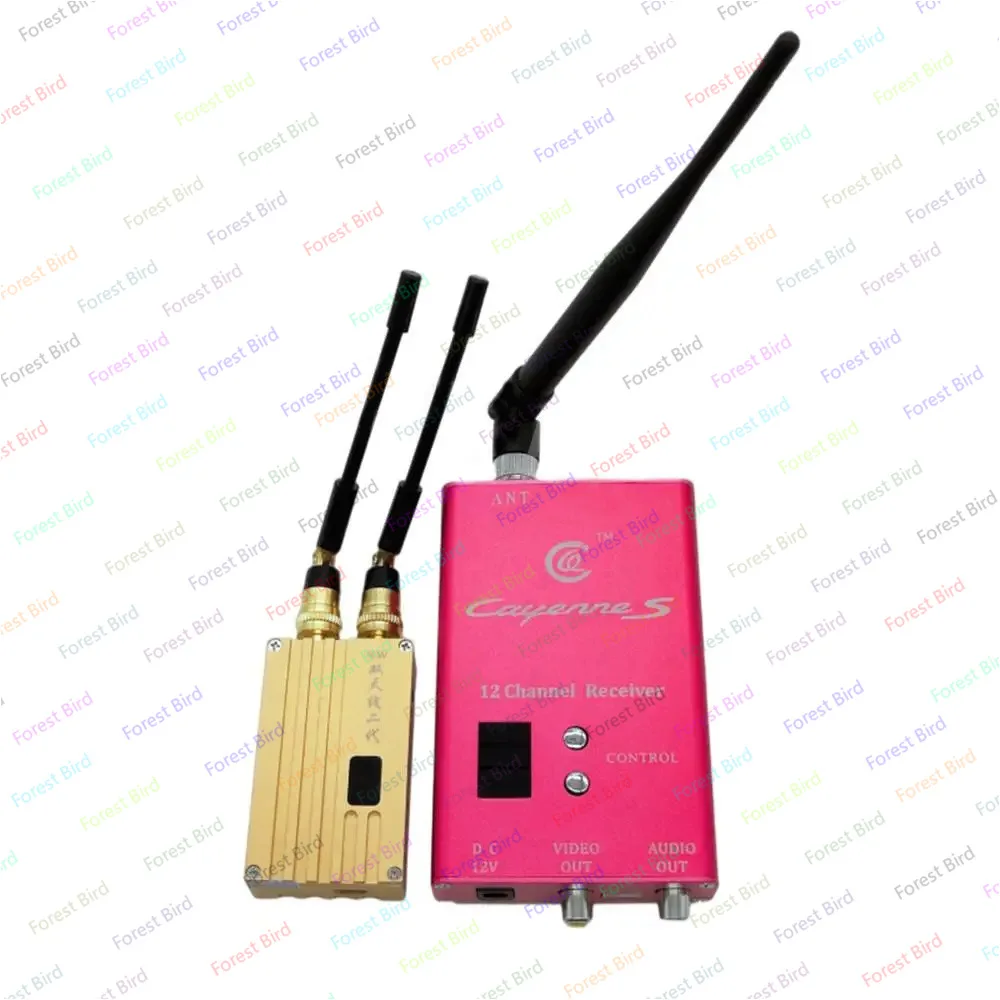 1.2Ghz 8W VTX Crossing Machine Wireless Transmitter Receiver Set 8 Channels, Long Range Image Transmission