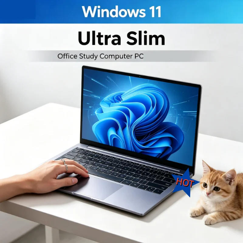 14.1 Inch Ultra Light Laptop 2026 Win11 DDR4 16GB/32GB RAM 2TB SSD Portable Business Office Notebook I9-9900 Intel 4405U
