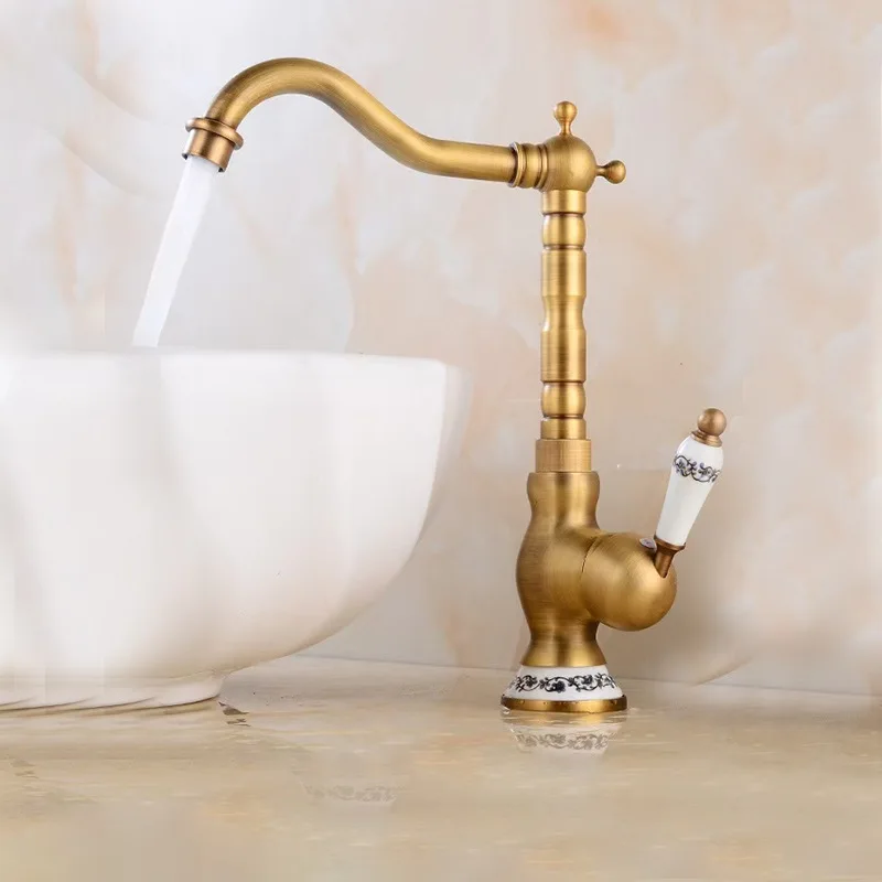 Gold Tall Torneiras Bathroom Faucet Basin Faucet Sink Faucet Single Handle Hole Faucet Basin Taps Hot Cold Mixer Tap Crane