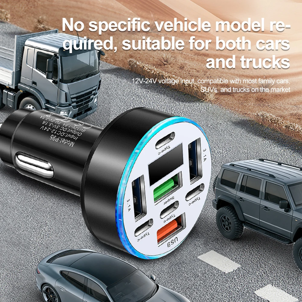 Car Charger 8Port Fast Charging Pd 3.1Ausb C Mobile Phone Charger Adapter with Voltage Suitable for Iphone Samsung Huawei Xiaomi - view 6
