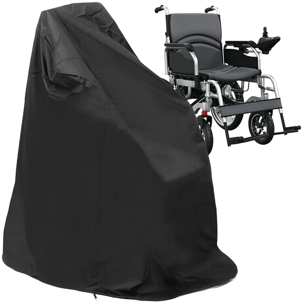 

420D Oxford Waterproof Wheelchair Cover for Electric Use with Zipper Closure and Adjustable Drawstring Bottom Hem