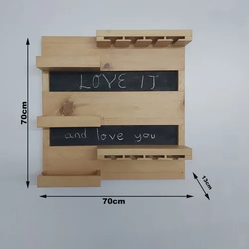 Marina Wood Wine Goblet Rack Writing Tahtalı