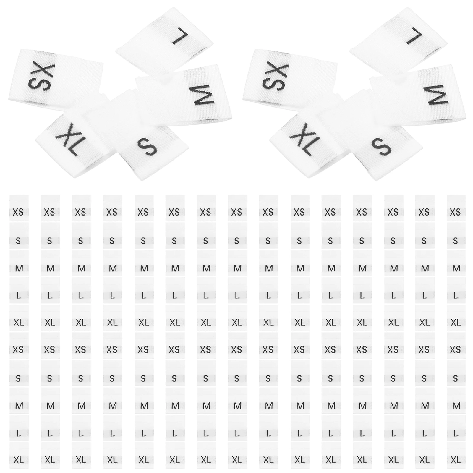 

500 Pcs Clothing Woven Label Clothes Sewing Size Tag Tags Polyester Sizes Labels