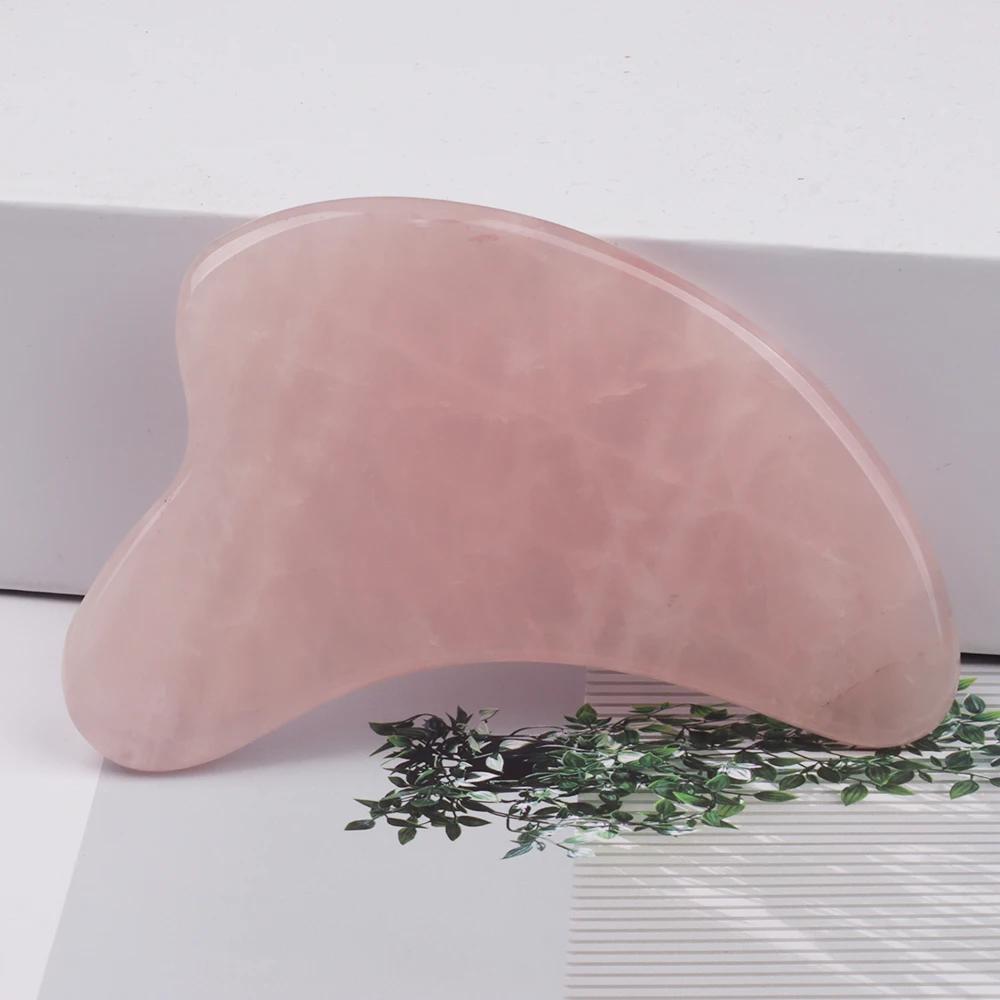 Große Größe Rosenquarz Delphin Form Gesicht Gua Sha Werkzeug Haut Gesundheitspflege Körper Natürlicher Kristall Mineralstein Herz Liebe Massagegerät