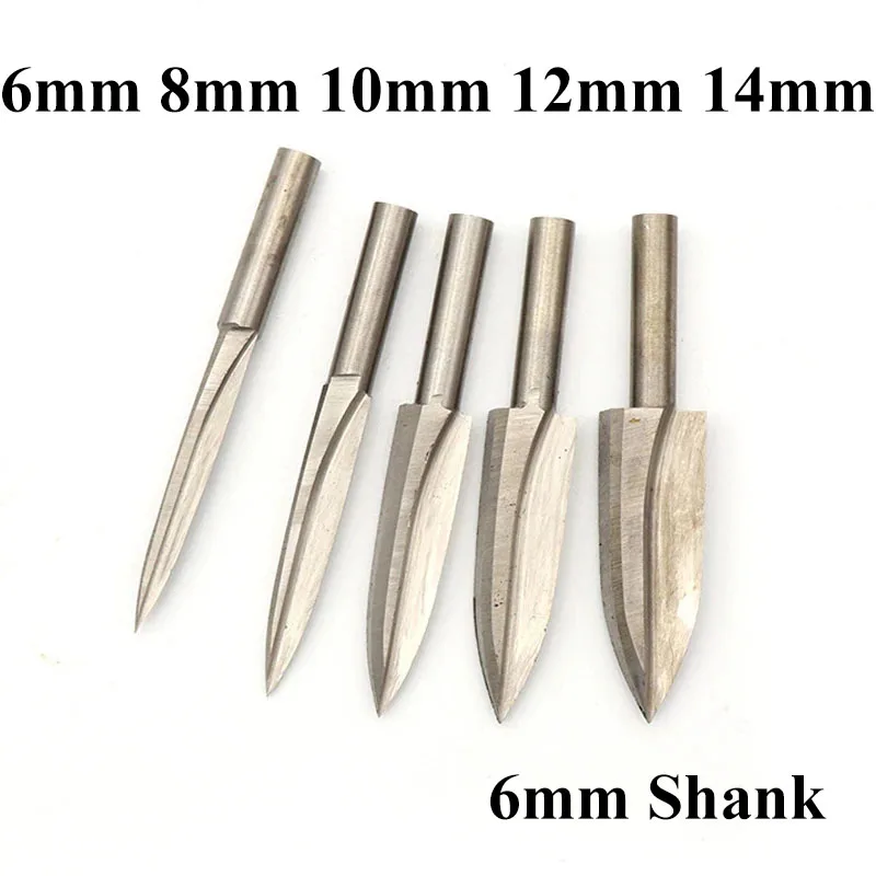 

6/8/10/12/14mm HSS Two Blades Carving Knife 6mm Shank Milling Cutters 2 Blades Sharp Edges Engraving Woodworking Tools