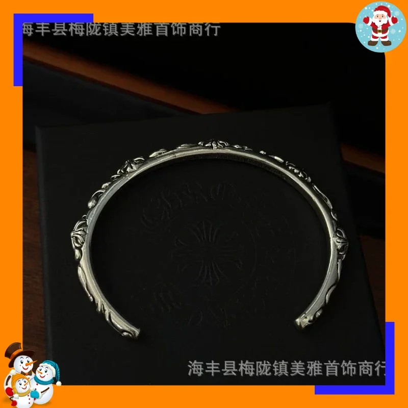 New Vintage Silver Vine Bracelet Crowe Jewelry Bracelet Opening Adjustable Versatile Cross Bracelet