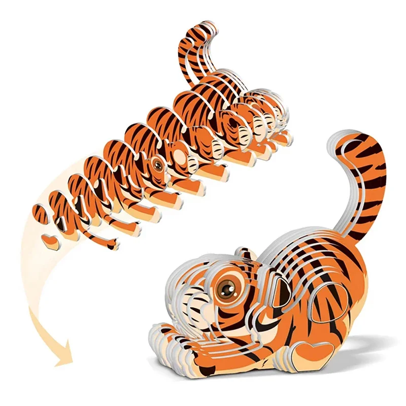 Papier dinosaure 3D Montessori pour enfants, jouets éducatifs, bricolage amusant, assemblage manuel, modèle tridimensionnel pour garçon et fille