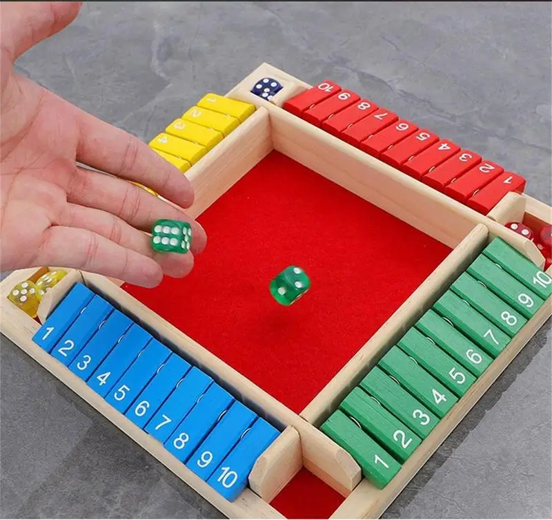 Wooden Board Table Math Game 1-4 Players Large Wooden Board Game Classics Tabletop Version Games For Classroom Home Party Or Pub