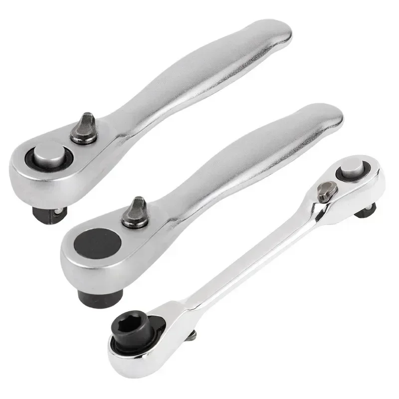 Nouveau Mini clé à cliquet à douille rapide à Double extrémité de 1/4 pouces, tige de tournevis, outil d'embout, contient 1 clé à poignée à cliquet