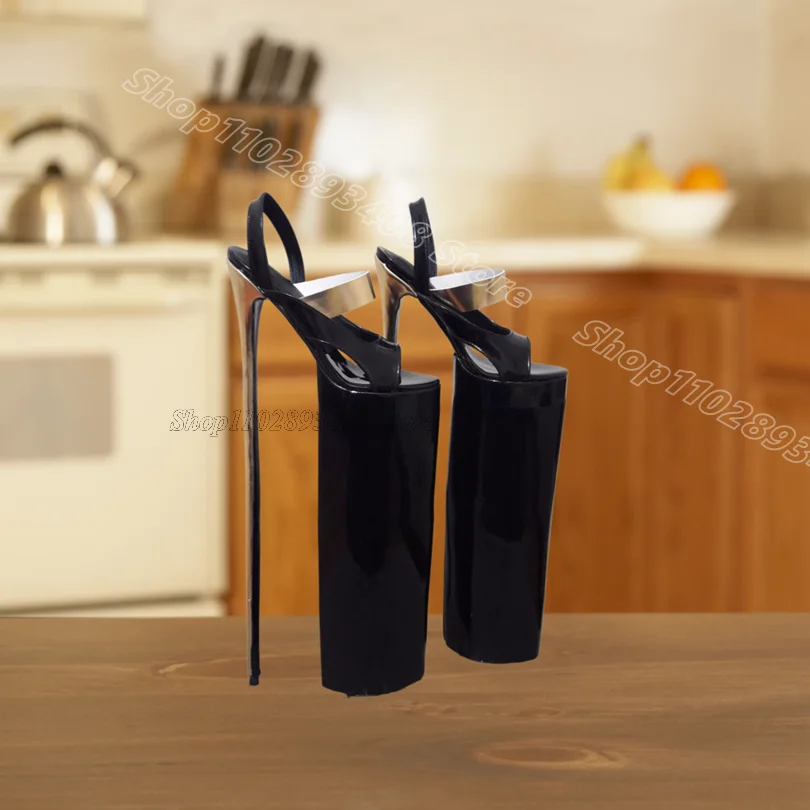 

Black Slip on Stiletto Fashion Sandals Open Toe High Platform British Style Women Party Dress Sandals 2026 Zapatos Para Mujere