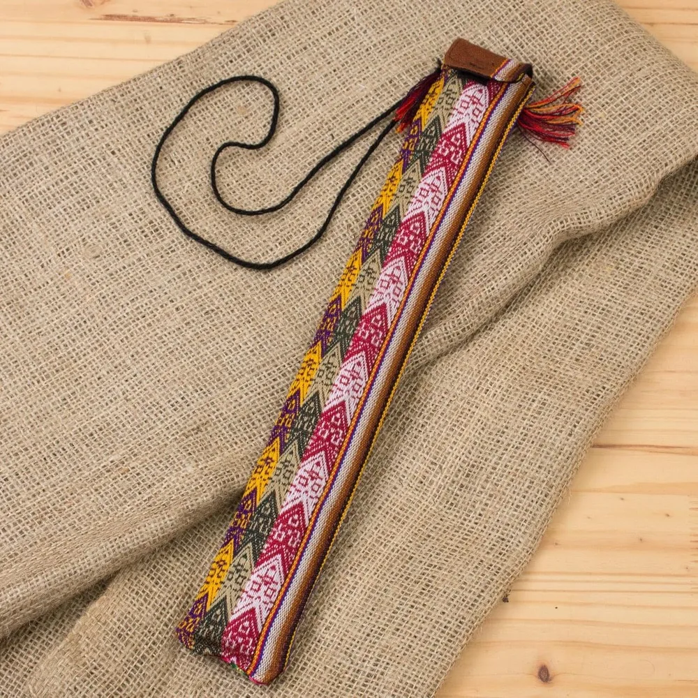 Bamboo Flute and Textile Carrying Case 15