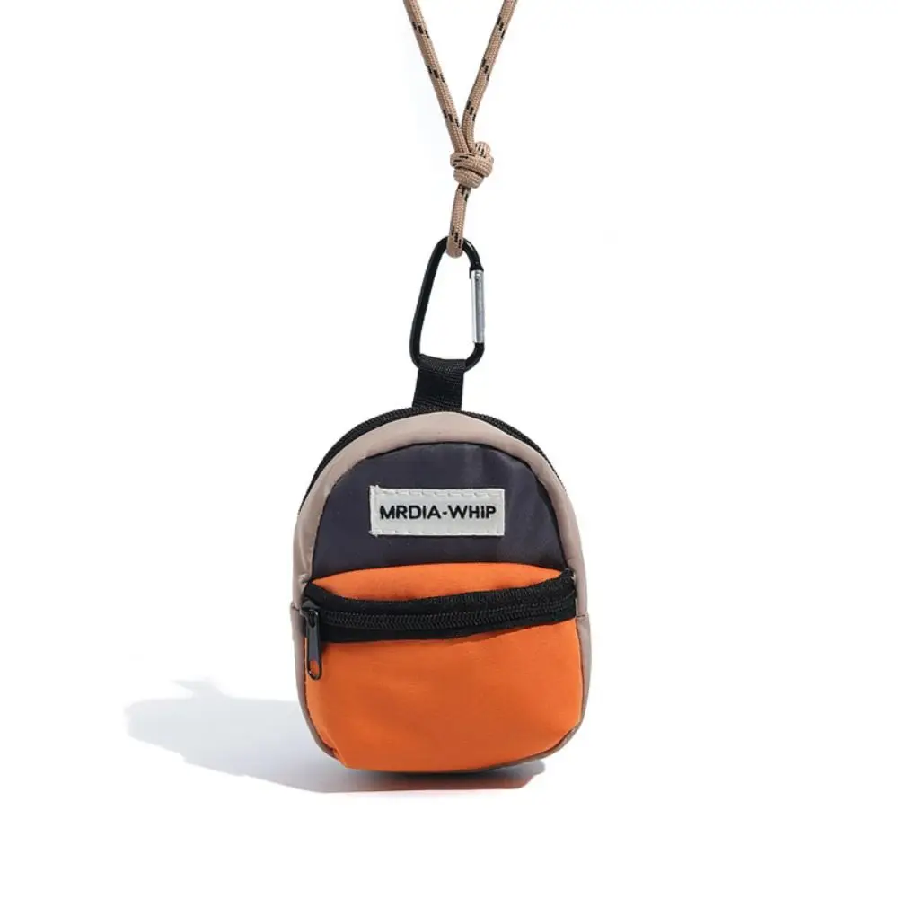 

Fashion Neck Hanging Coin Purse Polyester Contrasting Color Mini Wallet Earphone Storage Bag Anti-theft Small Key Bag