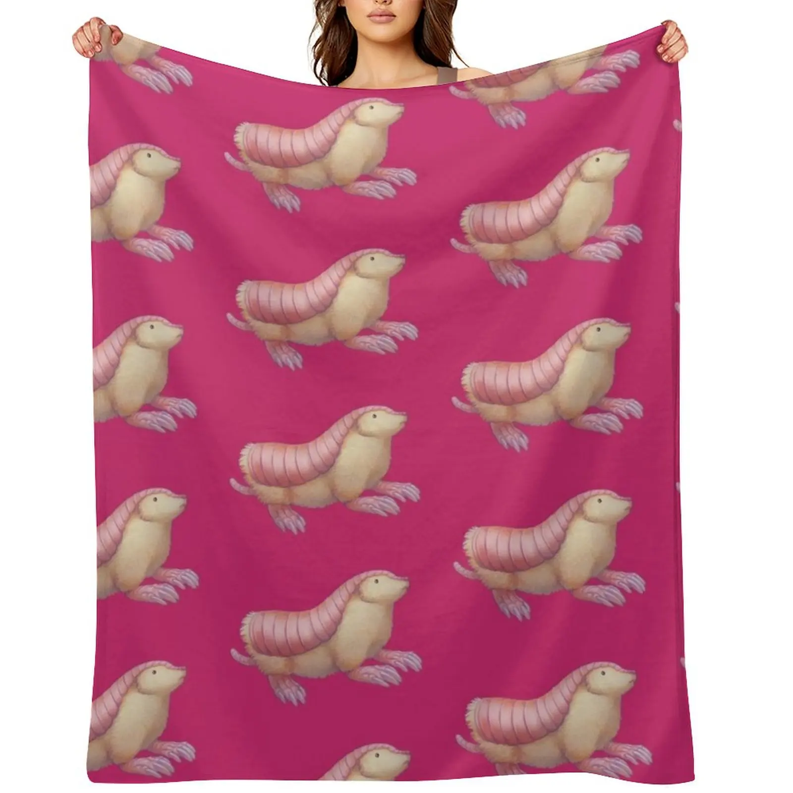 

Pink Fairy Armadillo Throw Blanket Soft Big wednesday Travel Sofas Blankets