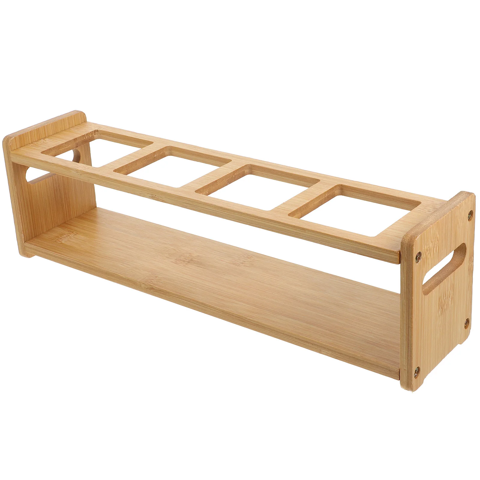 

1pcs Wooden Condiments Rack For Spice Bottles Storage Kitchen Organization Shelf Seasoning Bottle Holder Oil Container Rack