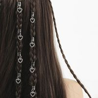 10pcs Hollow Out Heart Dreadlocks Beads Hair Braid Rings Clips Dread Locks Hair Braiding Cuffs Decoration/Accessories