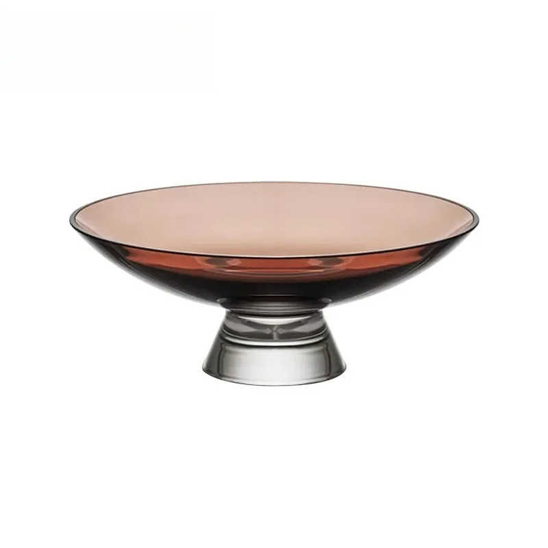 Handmade crystal glass tall decorative plate commercial clubhouse