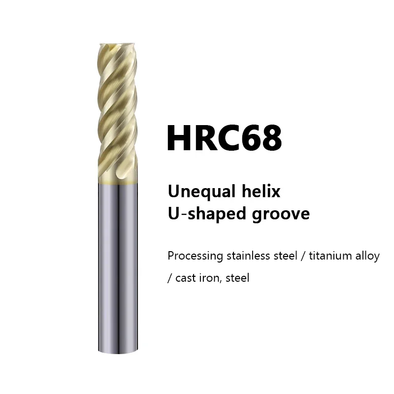 CNC كربيد نهاية مطحنة HRC65 HRC68 التنغستن القاطع 4 الناي المعادن الصلب غير المساواة اللولب بالقطع أداة 1 2 34 5 6 7 8 9-20 راوتر بت