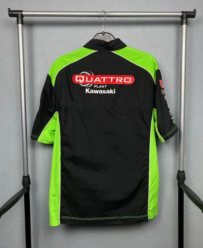 Imagen 2 del producto Camiseta de manga corta del equipo de carreras Kawasaki para ciclismo al aire libre, camiseta clásica de verano para adultos, camiseta holgada para ejercicio todoterreno para motocicleta